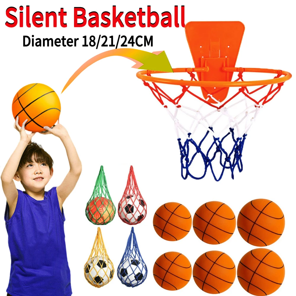 

Silent Basketball Sports Diameter 18/21/24CM Air Bounce Mute Ball Foam Basketball Bounce Ball Kids Birthday Christmas Gift