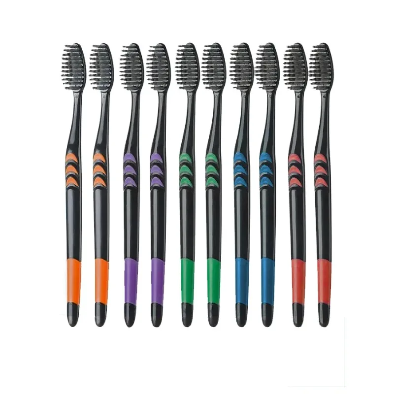 10Pcs Bamboo Charcoal Toothbrushes Set Ultra Fine Soft Bristles Oral Care for Couples Adult Soft Toothbrushes