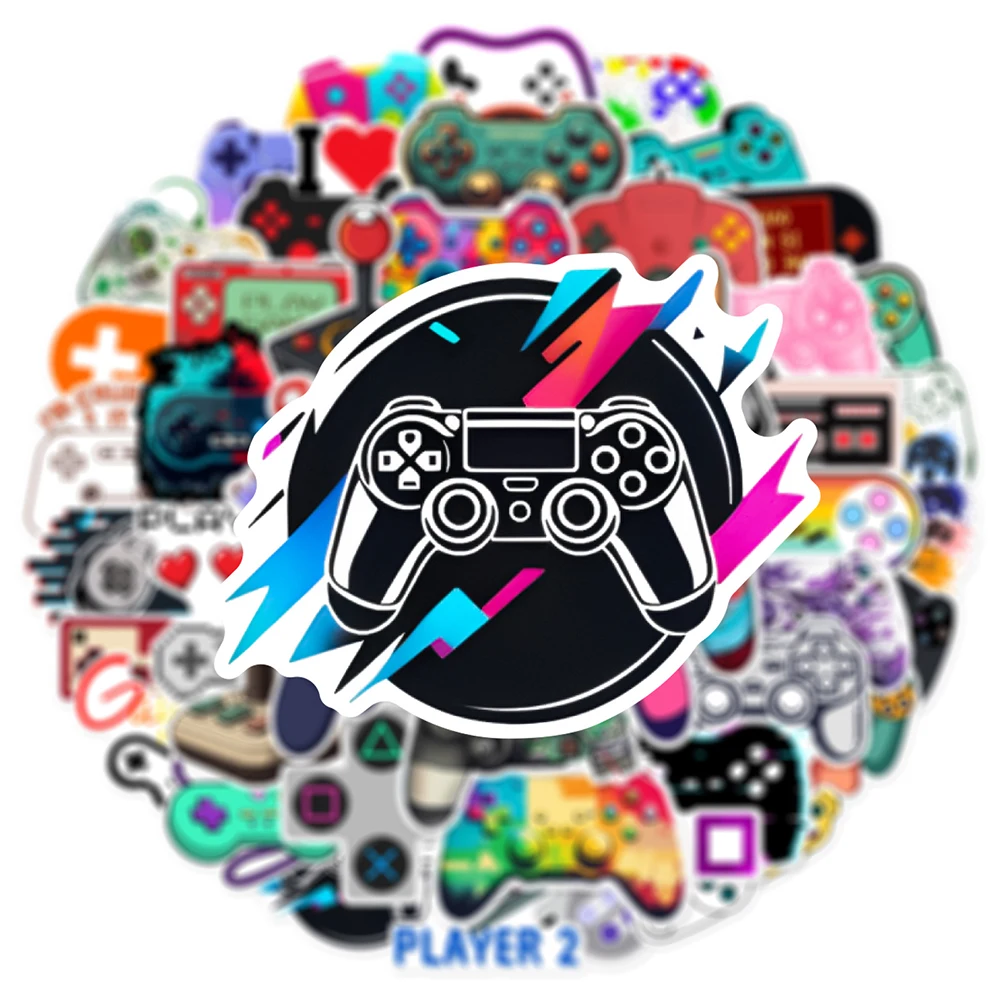 10/30/50PCS Cool Vintage Joystick Gamepad Stickers DIY Skateboard Laptop Notebook Phone Car Bike PVC Waterproof Sticker Kids Toy