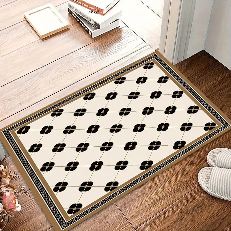 Mid-Century Geometric Clover Rugs Non-Slip Door Mat Washable Carpet for Living Room Bedroom Kid's Room Durable Home Alfombra