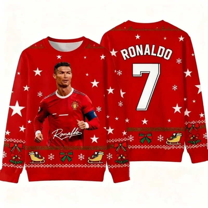 

Рождественская футболка с длинными рукавами и цифровым принтом, мужская и женская дышащая, быстросохнущая, удобный повседневный трикотаж