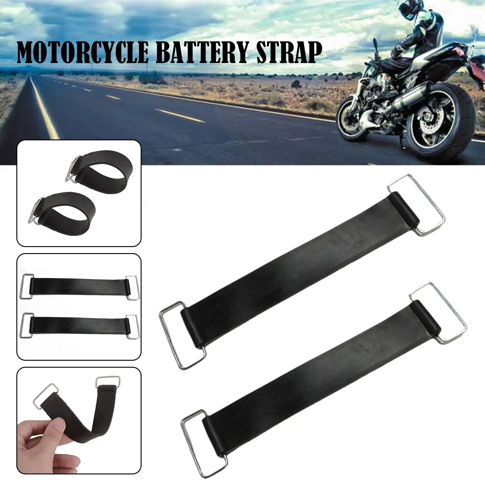 1Pcs Universal Motorcycle Rubber Battery Strap Holder Belt Fixing Accessories Elastic Bandage Belt Stretchable For Motorcyc S7Z8