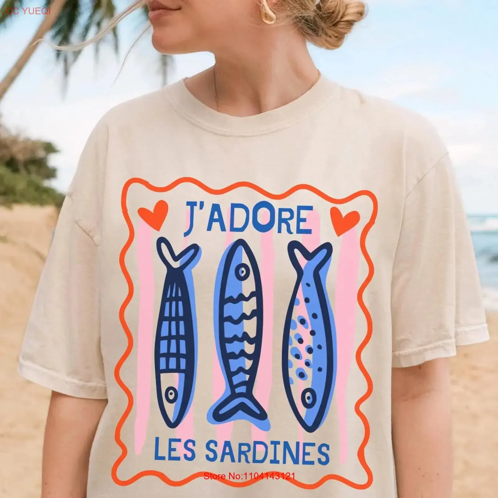 Sardines T Shirt Fisherman Aesthetic Tinned Fish Sardine Print Vacation Old Money Anchovies French Summer vintage Washed