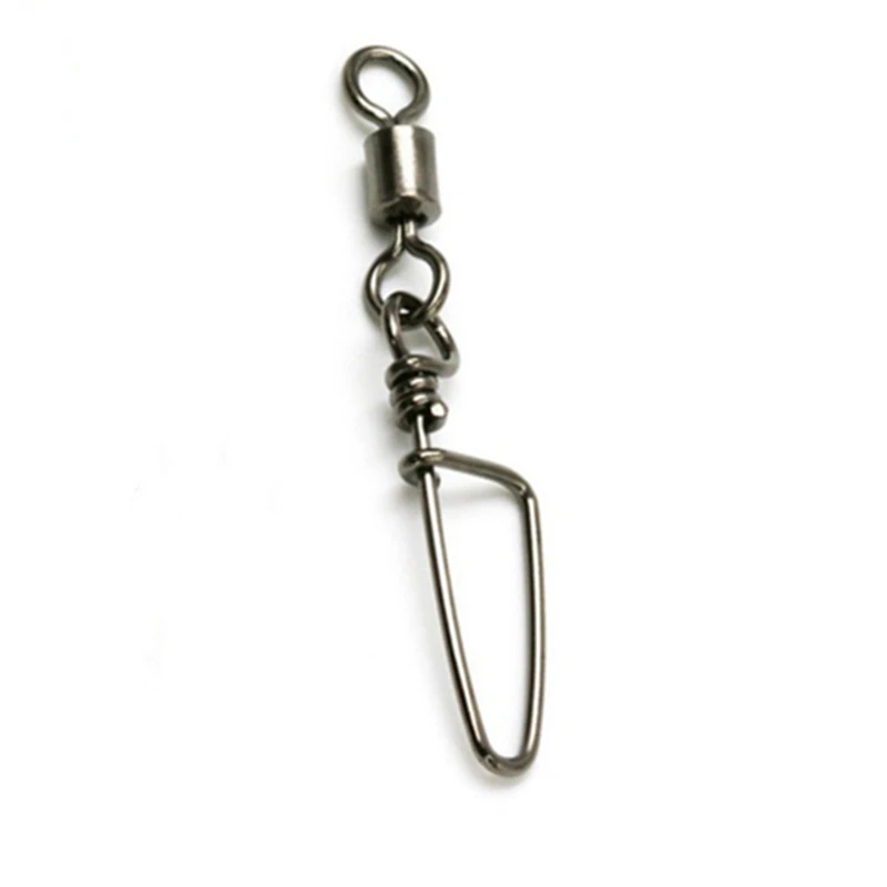 Wholesale 1000pcs Stainless Steel Connector Rolling Swivel With Hooked Snap Lure Fishing Hook Tackles Accessories Pesca  Peche