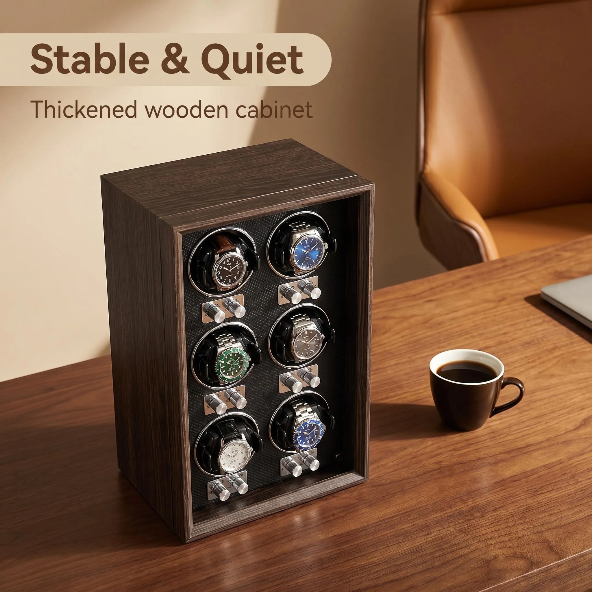 Virtorix 6 Slots Wooden Watch - Luxury Watch Winder Box ulasan dan harga