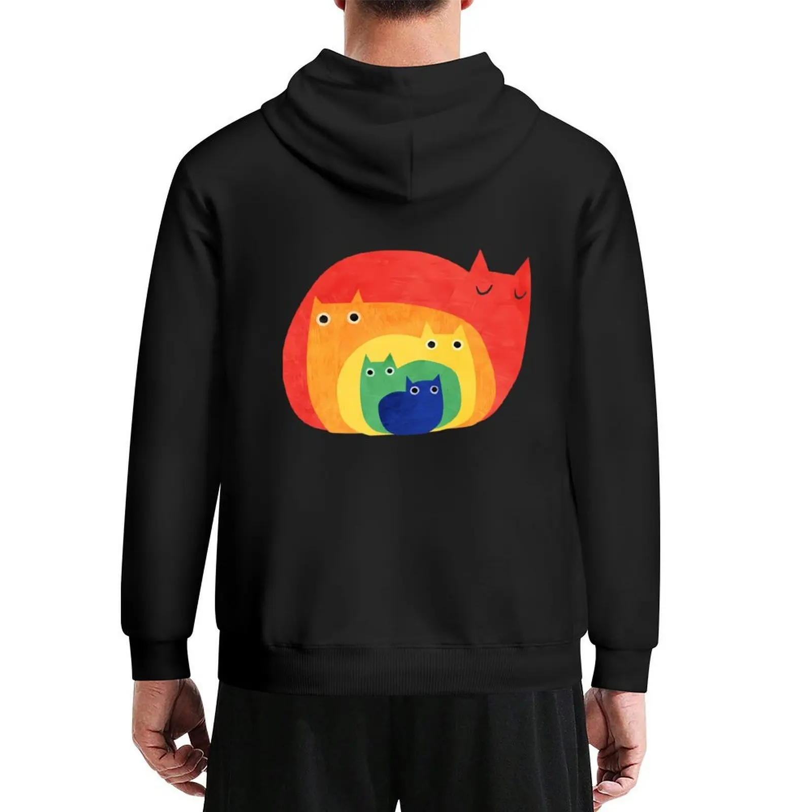 

Rainbow Cats Hoodie men's clothing men's coat korean style clothes men's winter sweater hoodie oversize