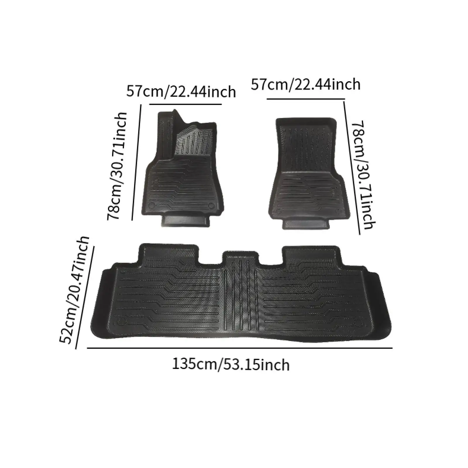 مجموعة من 3 قطع من سجادات الأرضية ملحقات السيارة الداخلية المقاومة للماء لطراز تسلا Y 2019-2024 قطع غيار مثبتة بسهولة #6