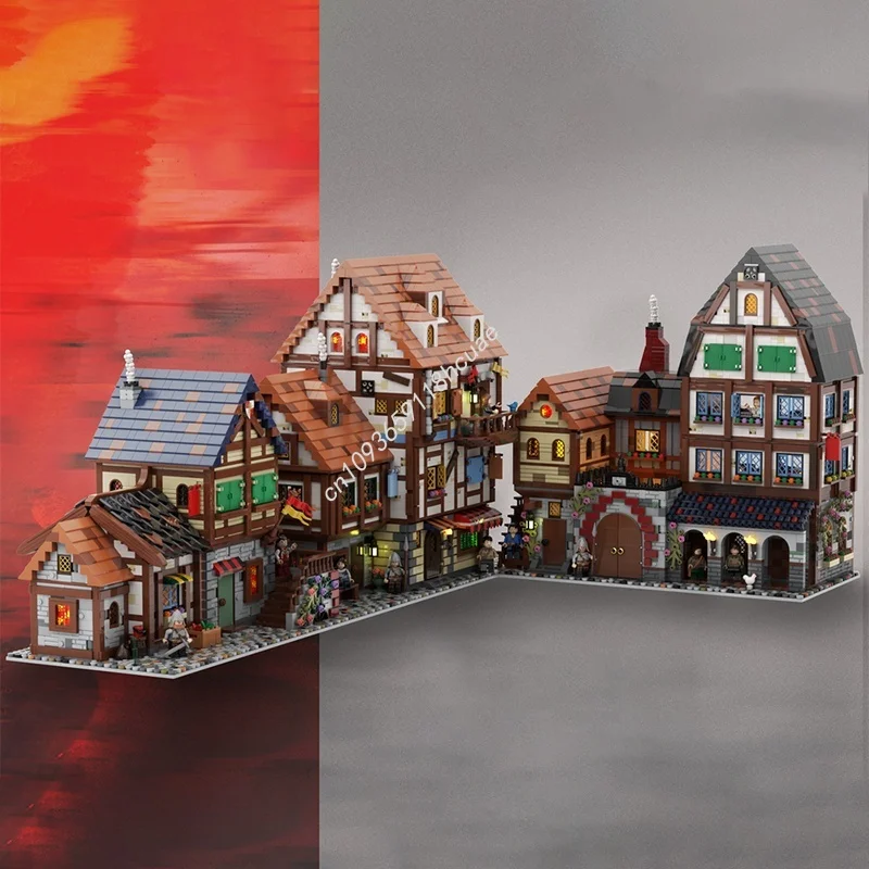 11594 Stück MOC MODULAR MITTELALTERLICHE FRANZÖSISCHE BUNDLE Modellbausteine Architektur Weihnachtsgeschenke Montage Idee Ziegel Spielzeug Kinder