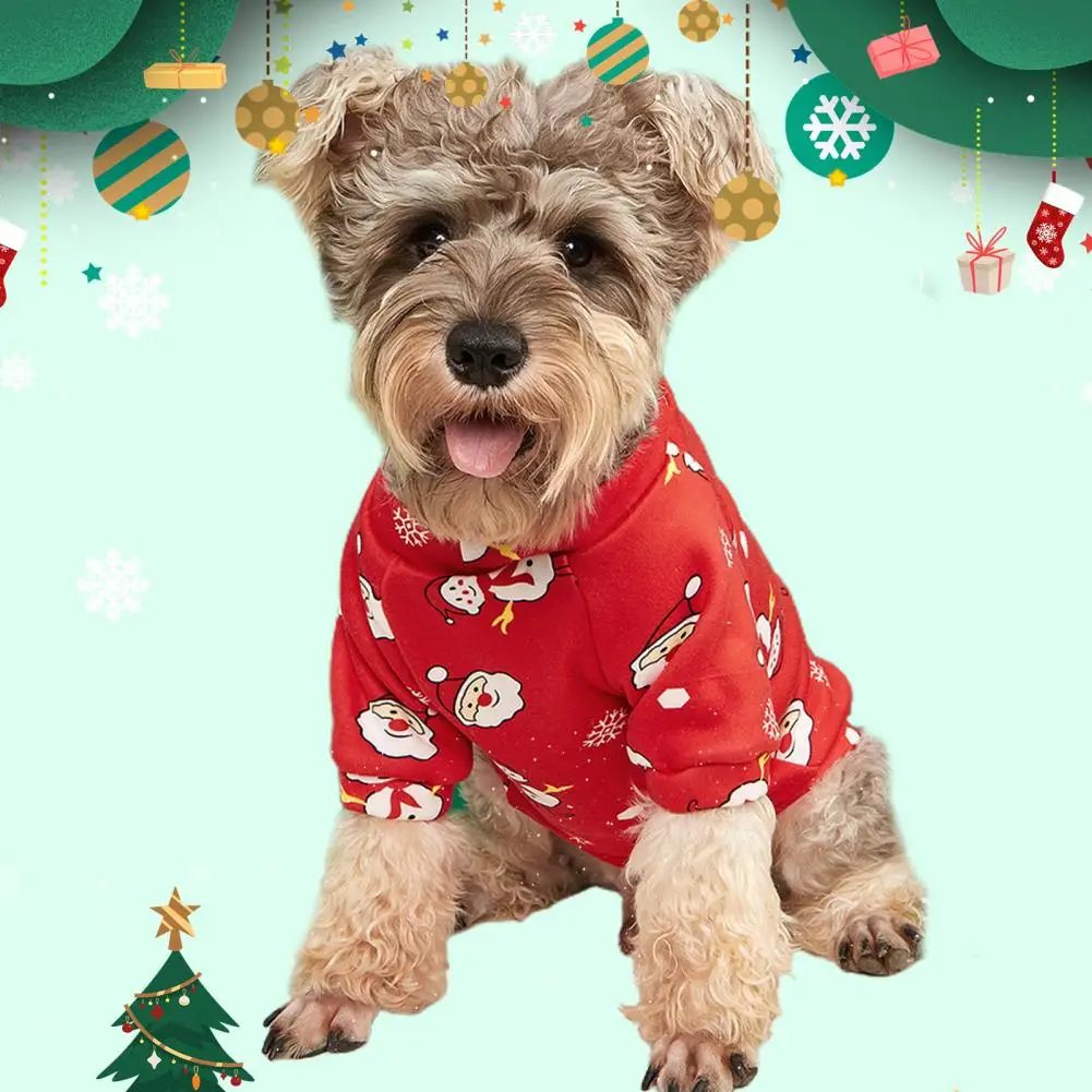 Pet Clothes  Stylish Anti-Deformed Polyester  Christmas Elements Dog Sweater for Winter