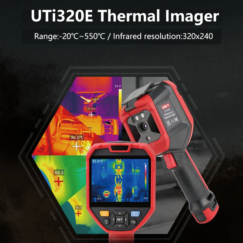 UNI-T UTI320E 76800 Pixel Construction Thermal Imager For Repair Infrared Camera Circuit Board Testing PC Software Analysis