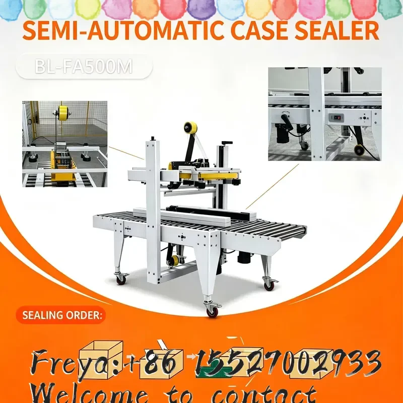 Factory Price Electric Semi Automatic Carton Sealer Straight Line Bottom Tape Sealing Machine High Productivity