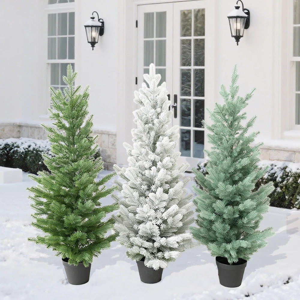 Arbre de noël artificiel de 3,6 pieds, pin de qualité supérieure, arbre de noël réaliste avec Pot pour décoration de fête de vacances