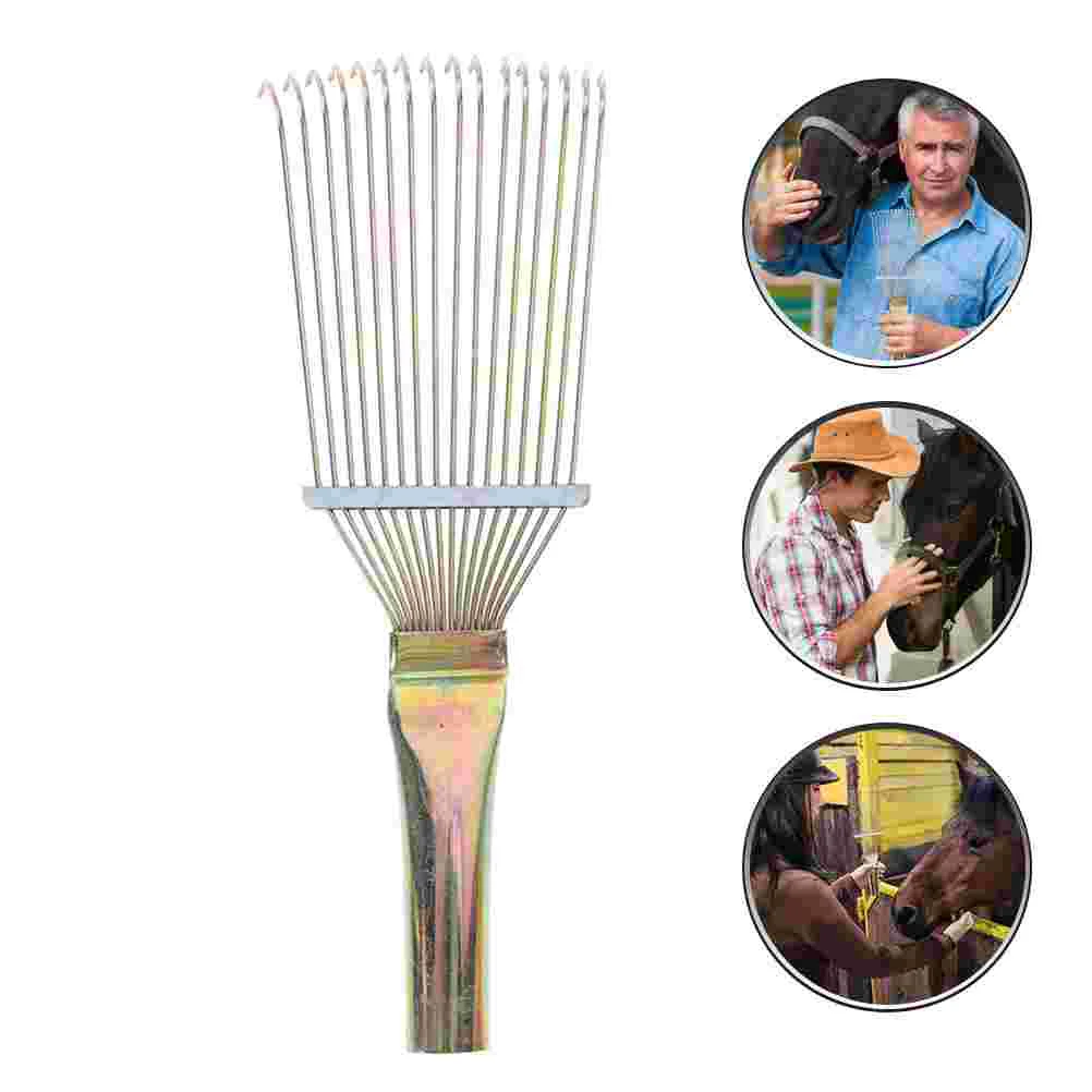 Horsehair Wool Comb Brush Cleaning Pet Puppy Scraper Livestock Grooming Rake Steel Bridegroom