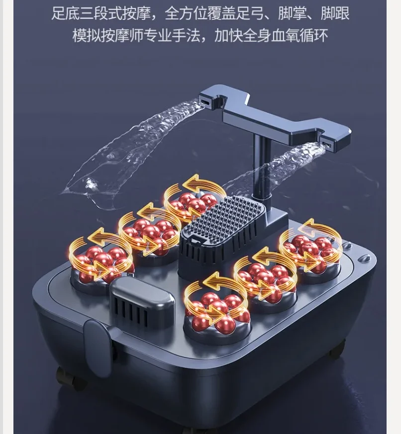 220V AUX Electric Foot Spa Bath Massager with Heating and Constant Temperature Automatic Home Use Deep Bucket WDB