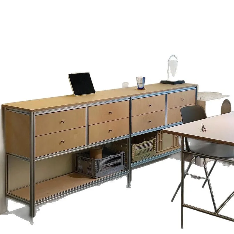 

Household, side cabinet, aluminum profile, birch, drawers, living room