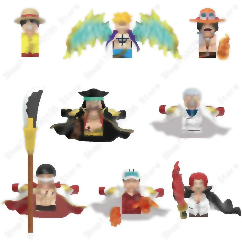 X0353 Ace Luffy Teach Edward Newgate Marco Shanks Sakazuki Garp Anime Figs Bricks Dolls Mini Action Toy Figura Blocks Model Doll