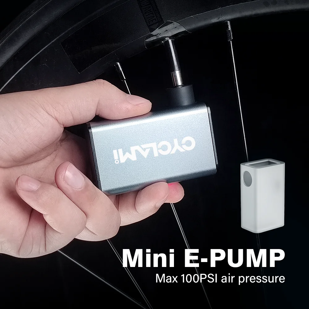 CYCLAMI Bicycle Air Pump Bicycle Electric Inflator Pump Mini Portable Electric Inflator Pump
