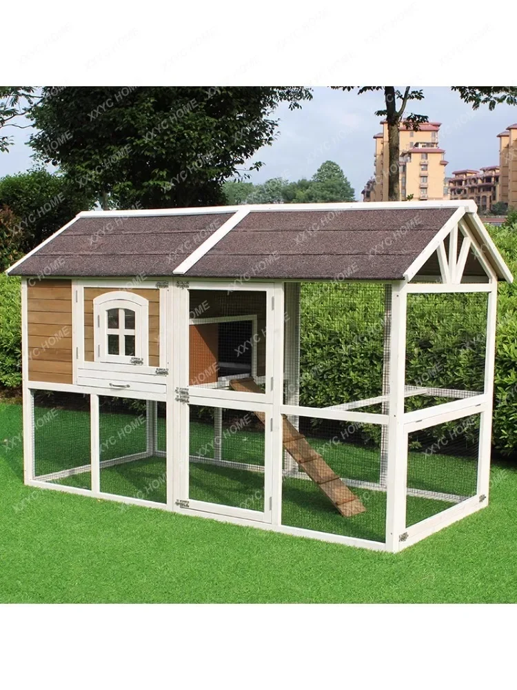 Outdoor Solid Wooden Outdoor Chicken Cage Chicken Coop Chicken House Cage for Egg Chicken Rabbit Cage Cattery