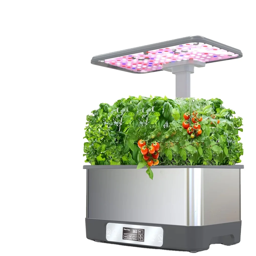Smart WiFi Hydroponic Planter Box, 8 Pods Indoor Garden with Automatic Watering and Full Spectrum LED Grow Lights,