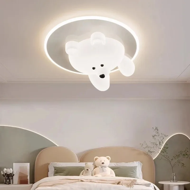 Imagem -05 - Luz de Teto Bonito do Urso para o Quarto das Crianças e do Bebê Decoração Home Lâmpada Minimalista Nuvem Círculo Mobília Criativa Iluminação Led Luxuosa