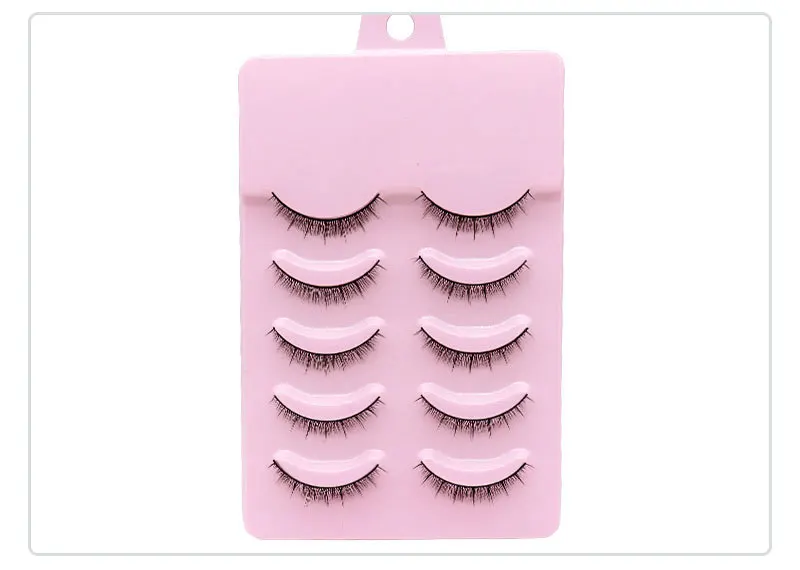 5Pairs krótkie sztuczne rzęsy eye fałszywe lash przedłużanie rzęs naturalny zestaw delikatne rzęsy dostarcza narzędzia piękny krzyż makijaż