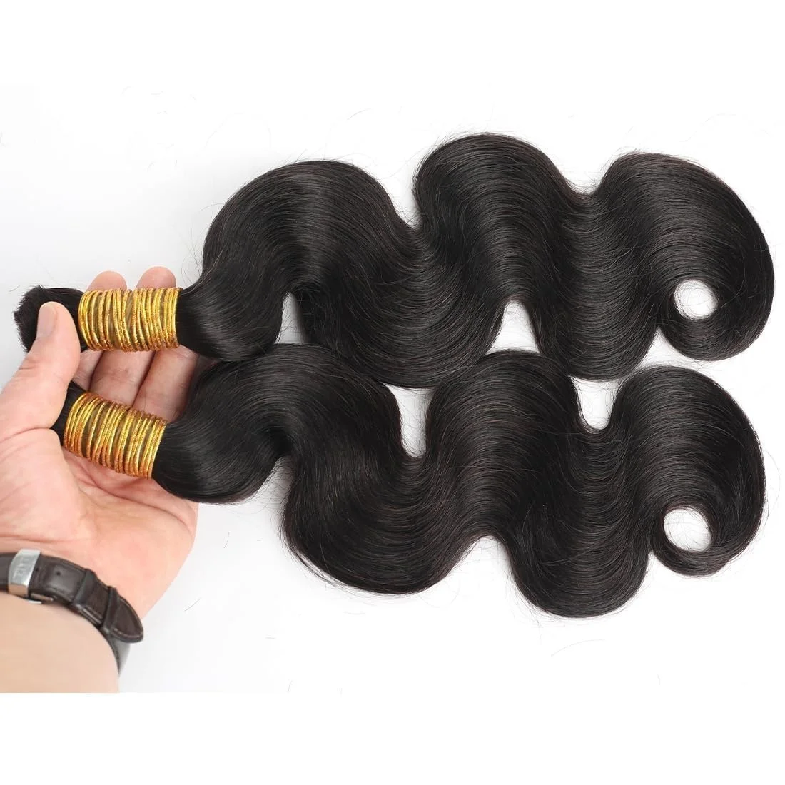 24 Inch Body Wave Braiding Hair 65g One Bundle/Pack Body Wave Bulk Human Hair for Braiding Unprocessed 15A Brazilian Human Hair Braiding Hair Extensions for Boho Braids Natural Black Daily Use S98dcdbe887b743b4b5d8049324d02c3bw
