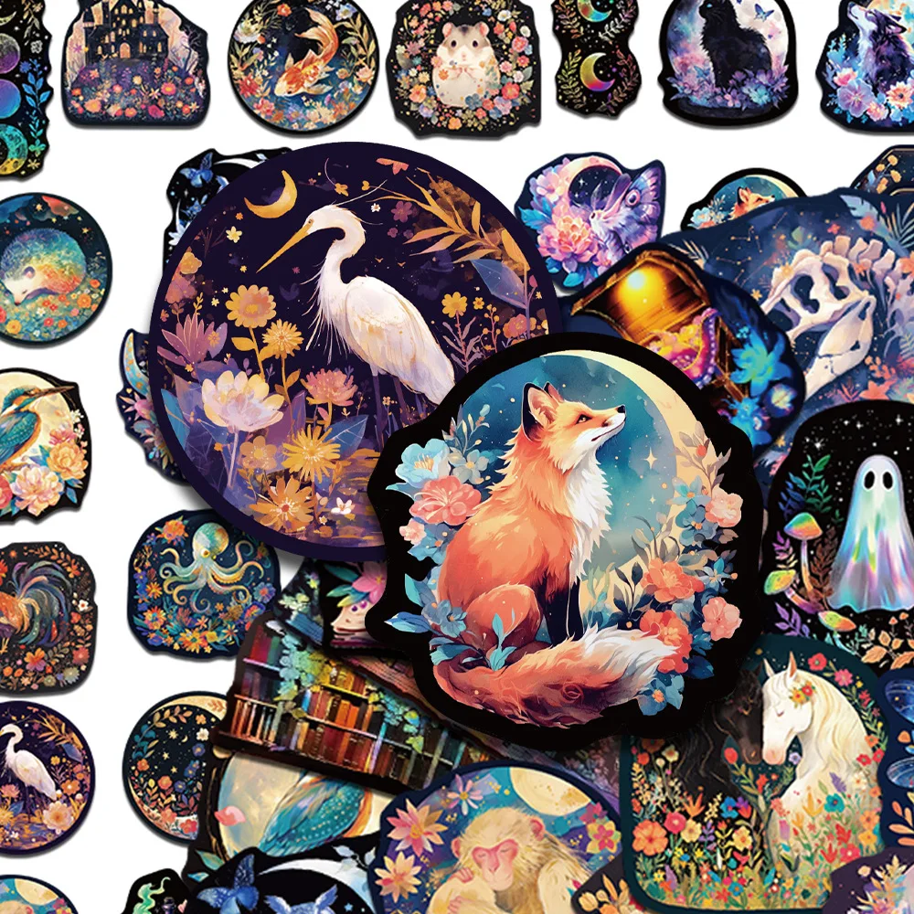 

10/30/50PCS Laser Animal and Flower Graffiti Stickers DIY Guitar Phone Laptop Suitcase Water Cup Skateboard Waterproof Decals