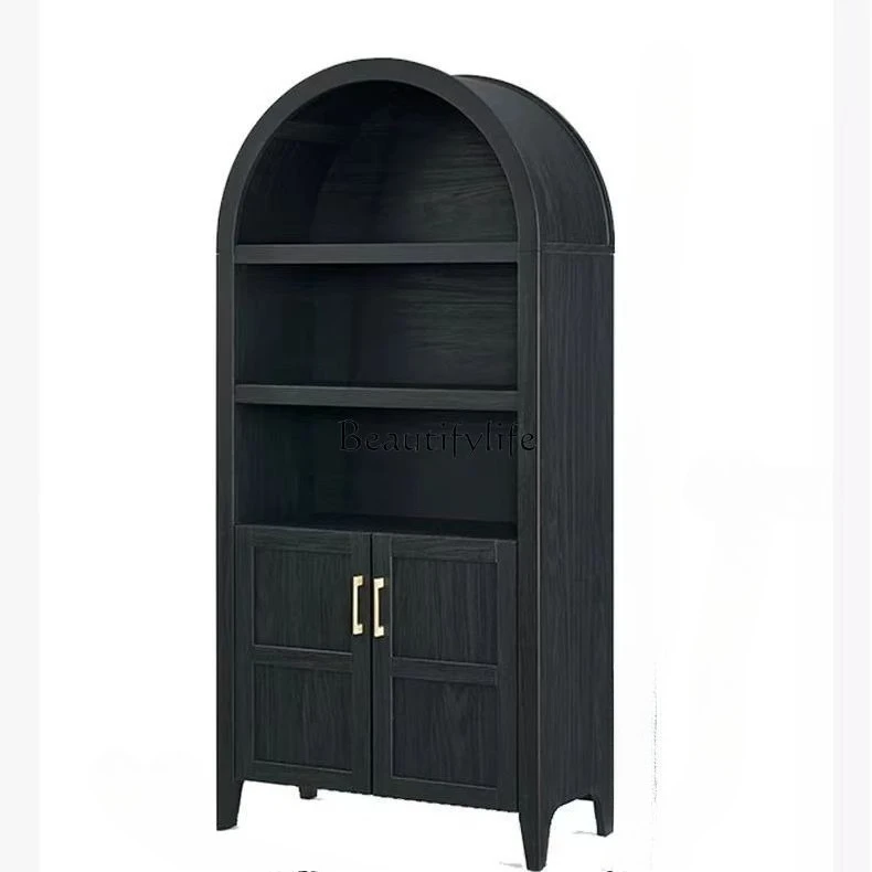 

Solid wood bookcase French arched retro decorative simple display cabinet