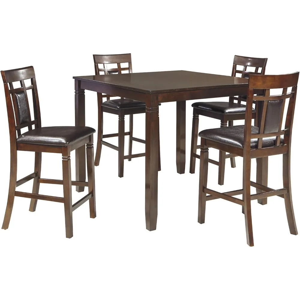 Signature Design by Ashley Bennox 5 Piece Counter Height Dining Set, Includes Table & 4 Barstools, Brown