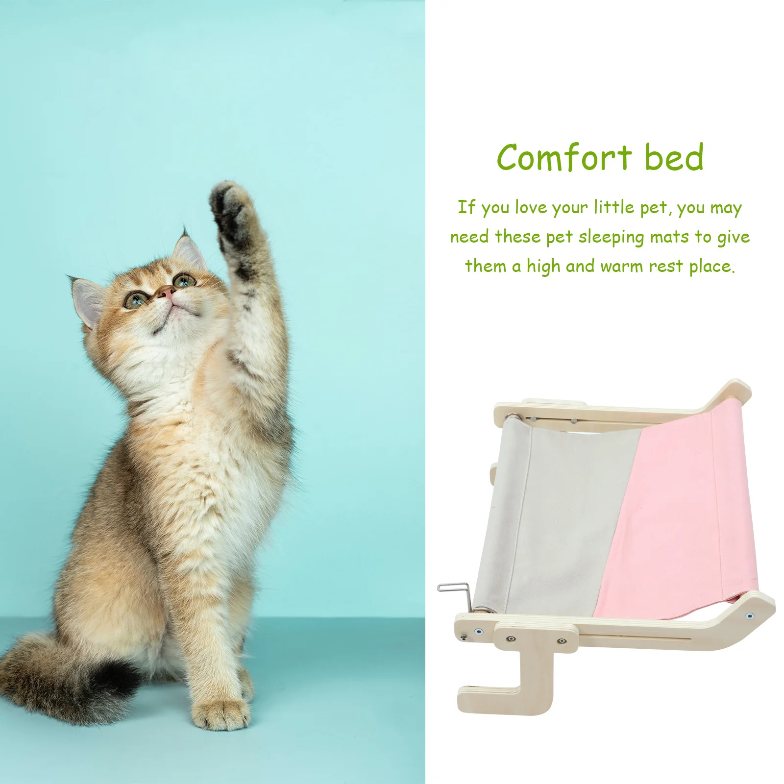 

1Set Cat Hammock Window Comfortable Safe Material Pet Rest Relaxing Nest Indoor Cats Wall Mounted Cat Window Hammock