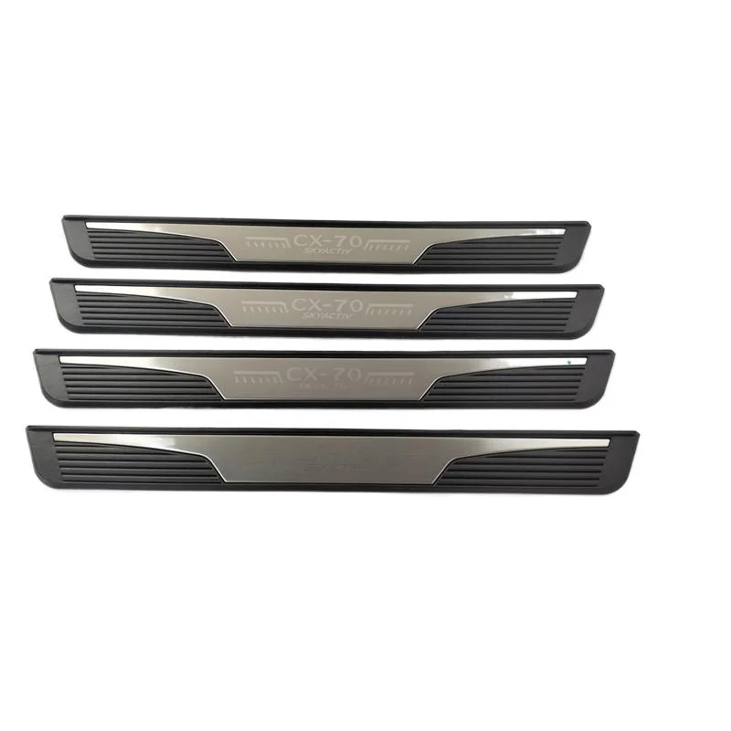 4PCS Plastic Stainless Steel For 2025 Mazda CX70 CX-70 CX 70 Car Accessories Auto Door Sill Pedal Welcome Scuff Plate Cover