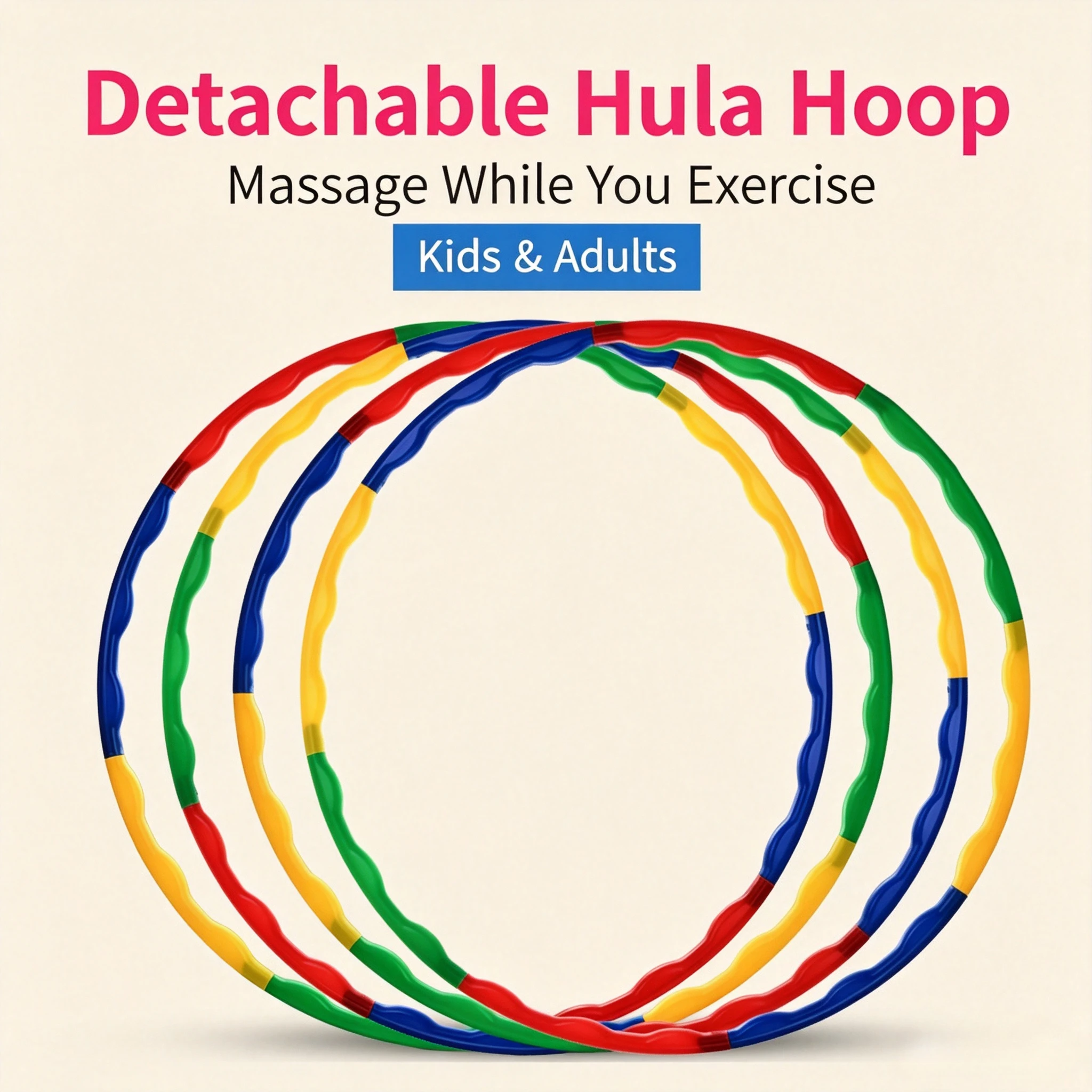 Detachable Kids Hula Hoop, 7‑8 Section Removable Massage Fitness Hoop for Children Adults Sport Exercise Toy Children's Gifts