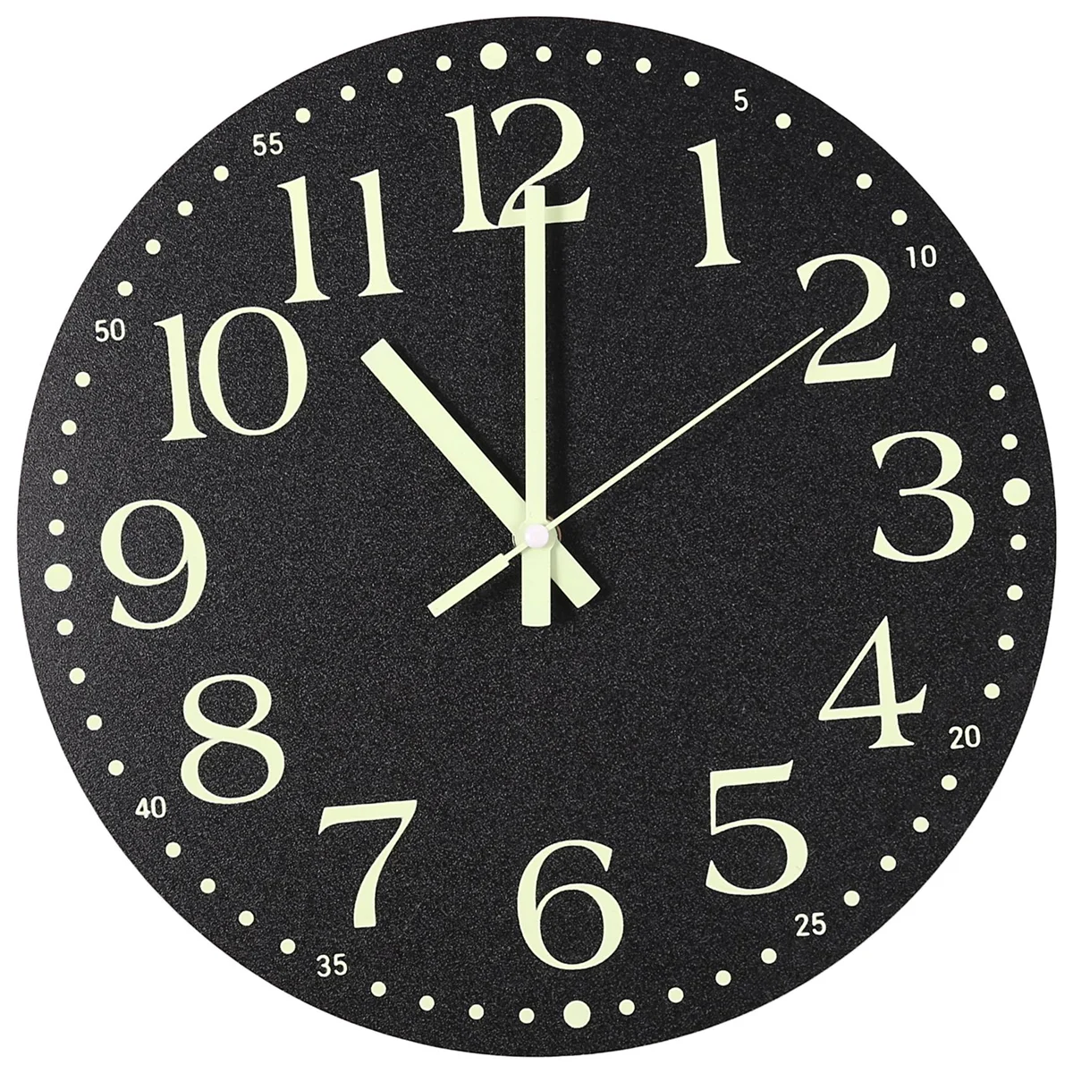 Reloj de pared luminoso, reloj con pilas silencioso sin tictac de 12 pulgadas, decoración de reloj de pared iluminado para dormitorio