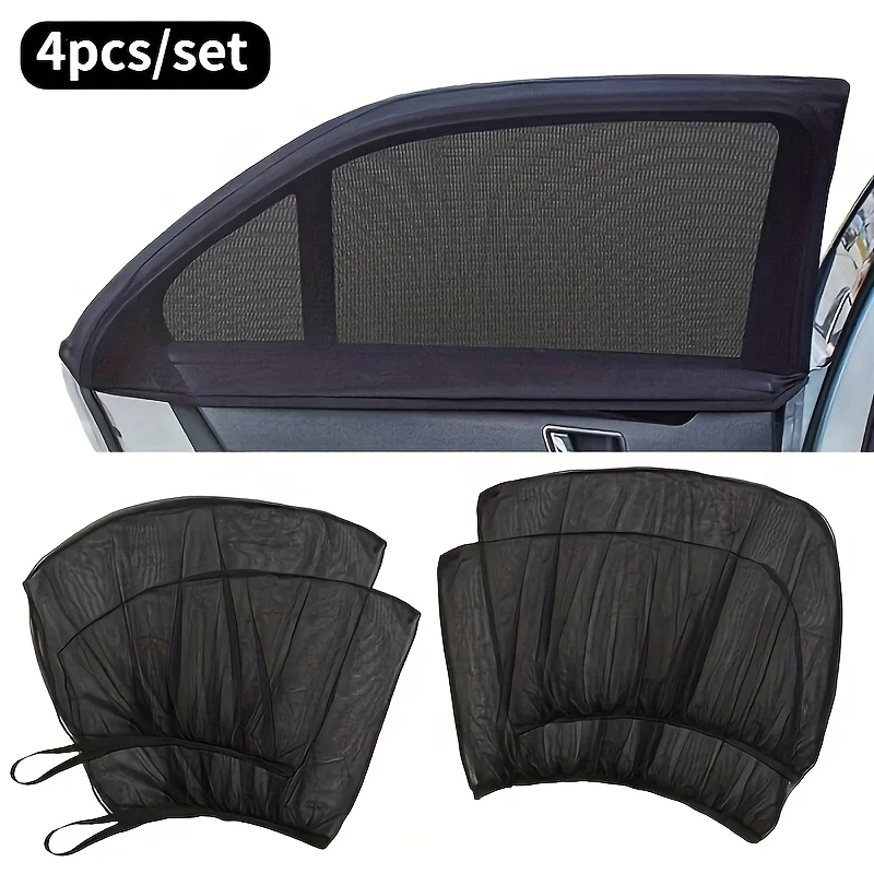 2/4PCS Car Sunshade Anti-mosquito Car Window Mesh Screen Window Sunscreen Privacy Car Sunshade Block Mesh Screen