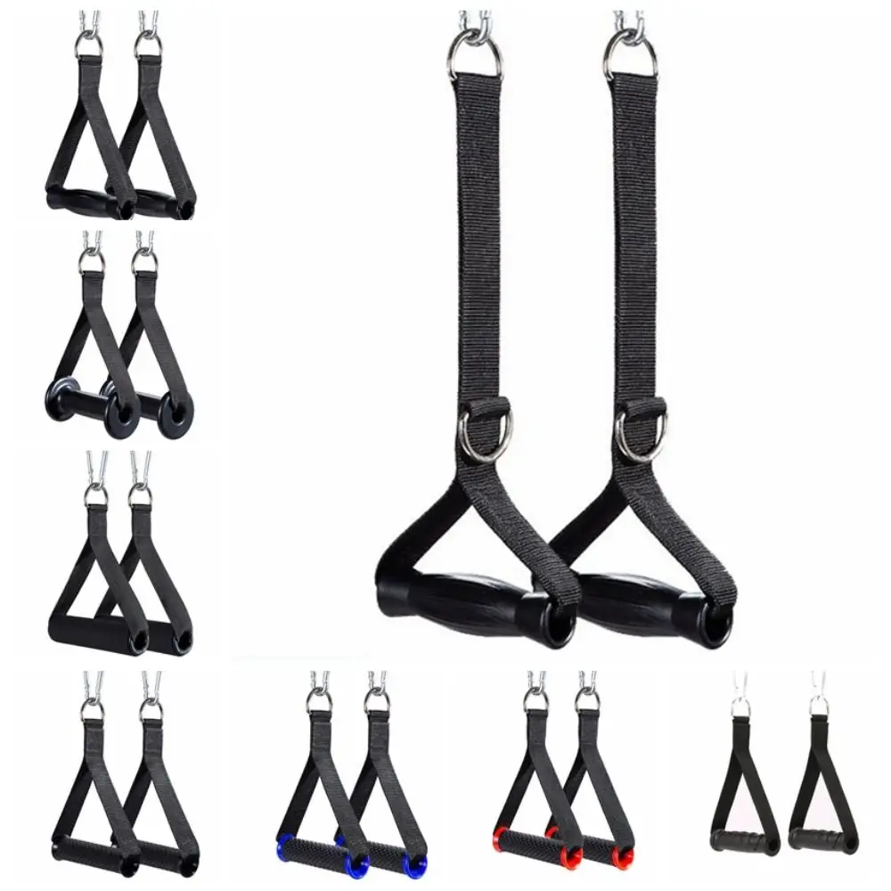 

1 Pair of Multifunction Fitness Resistance Bands Handles Strong Anti-slip Nylon Webbing Grip Puller Handle Wear Resistant TPR