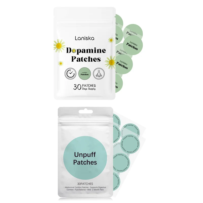 60 Count Assorted Transdermal Patch Kit Dopamine Support Stickers Plus Unpuff Digestive Comfort Skin Patches