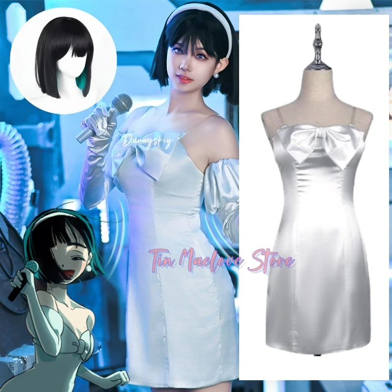 

Anime alien stage Sua Cosplay Clothing Wig cosplay Costume HSIU White dress Full short black hair Sua cosplay Clothing Wig