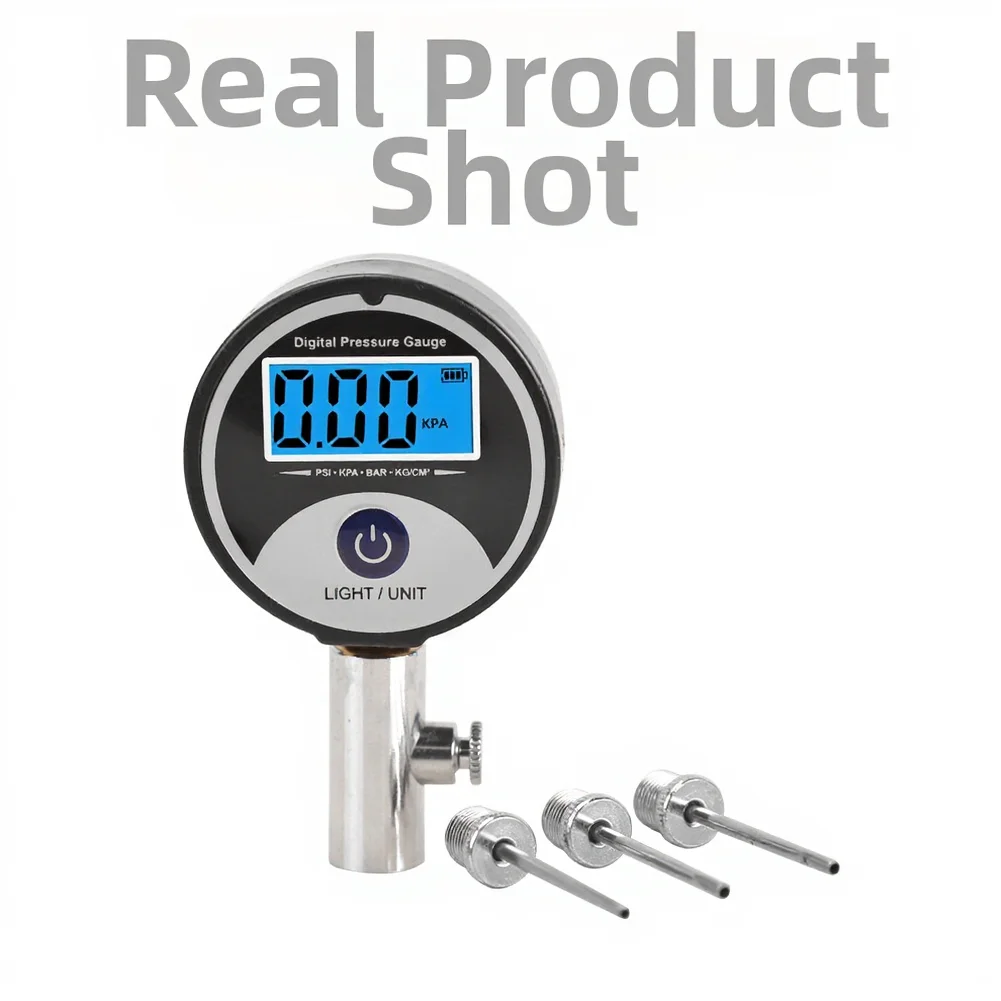 Digital Ball Inflation Gauge for Football Basketball Volleyball with Stainless Steel Tip and User-Friendly Pressure Interface