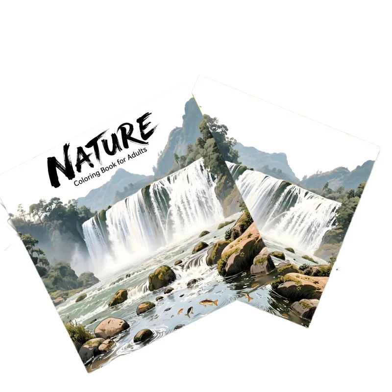 New Natural Scenery Coloring Book for Adults, Thickened Graffiti & Coloring Drawing Notebook