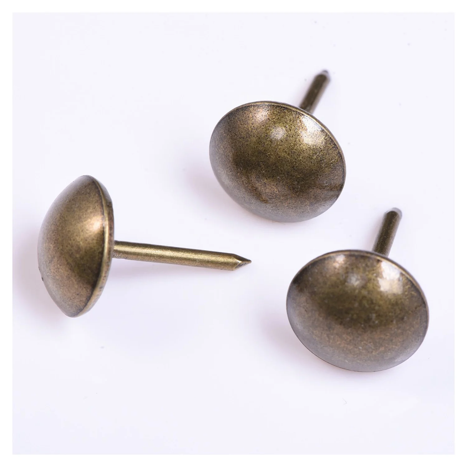 Tachuelas para tapicería, clavos de latón antiguo para muebles, 11x17mm, 120 piezas