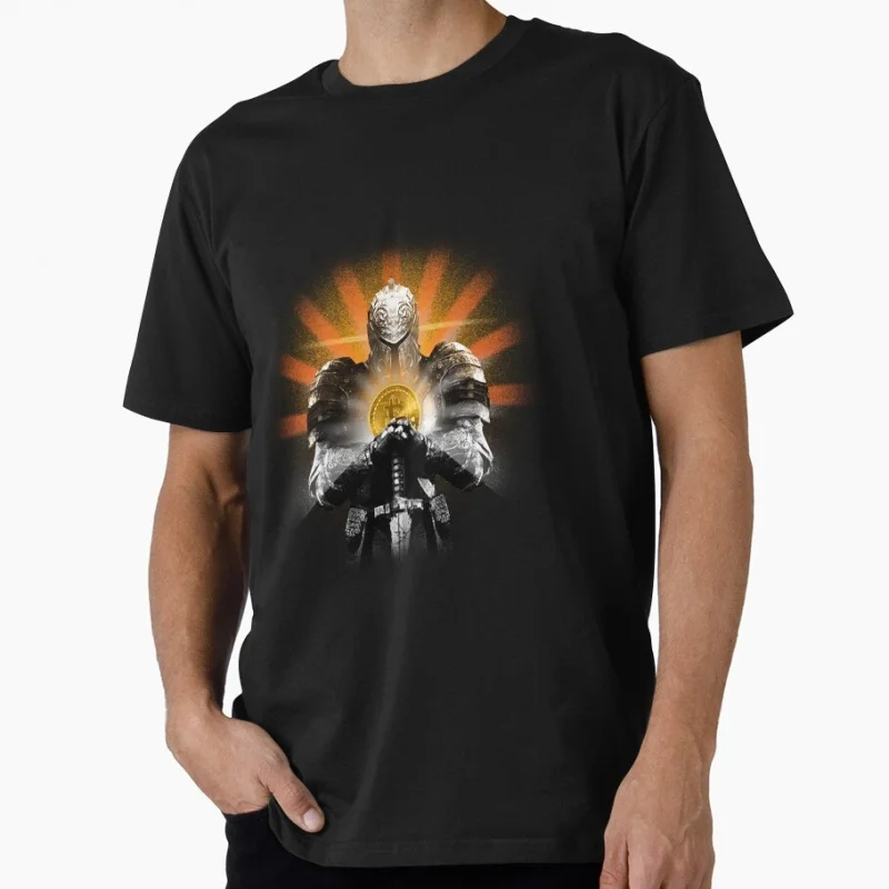 Dark Souls Praise the sun Gift T-shirt 0617 The Knight Solaire Graphic clothes Retro Bloodborne Game Tee All size Tops S-6XL