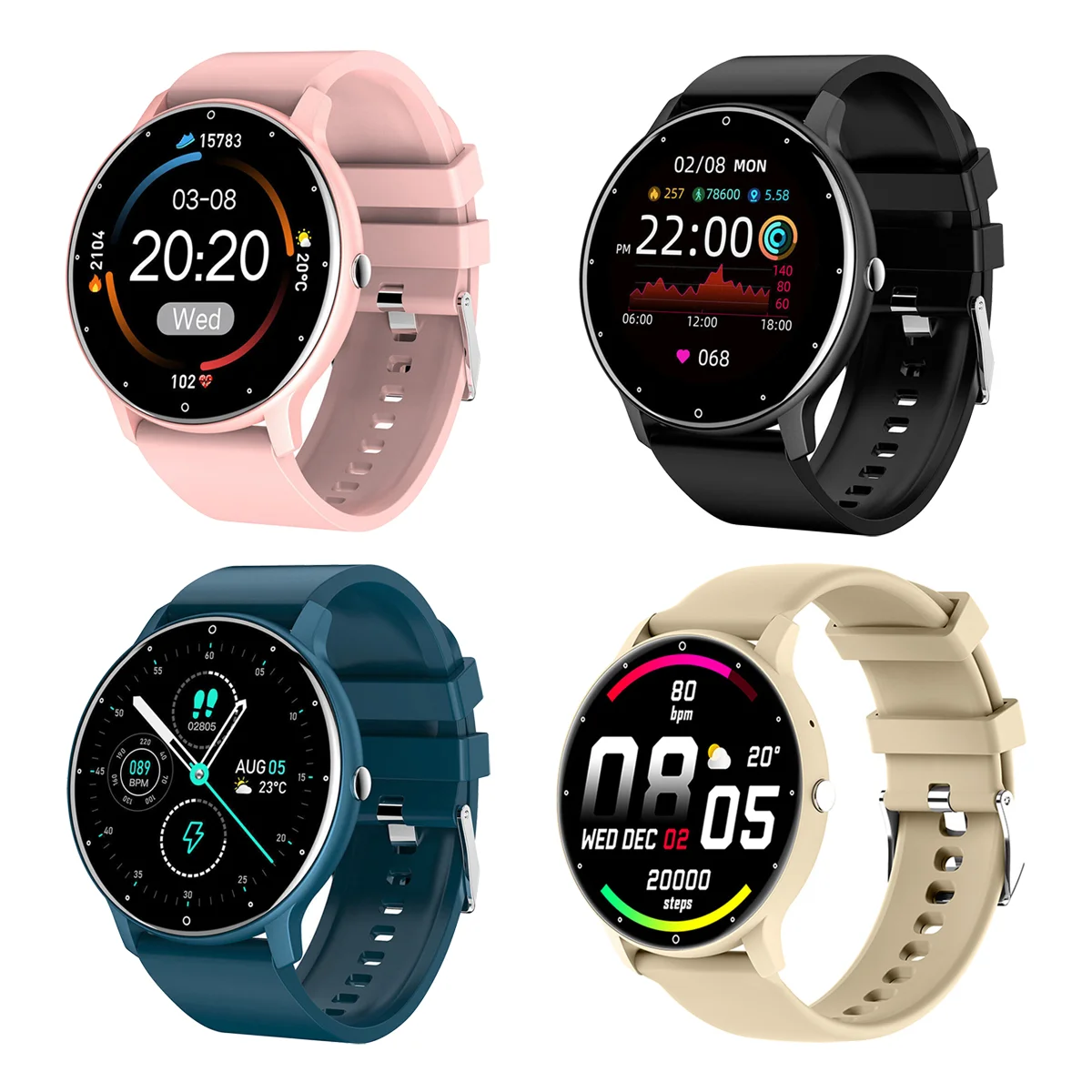 

2024 New Smart Watch IP67 Waterproof Real-time Activity Tracker Heart Rate Monitor Sports Full Touch Smart Watch For Android IOS