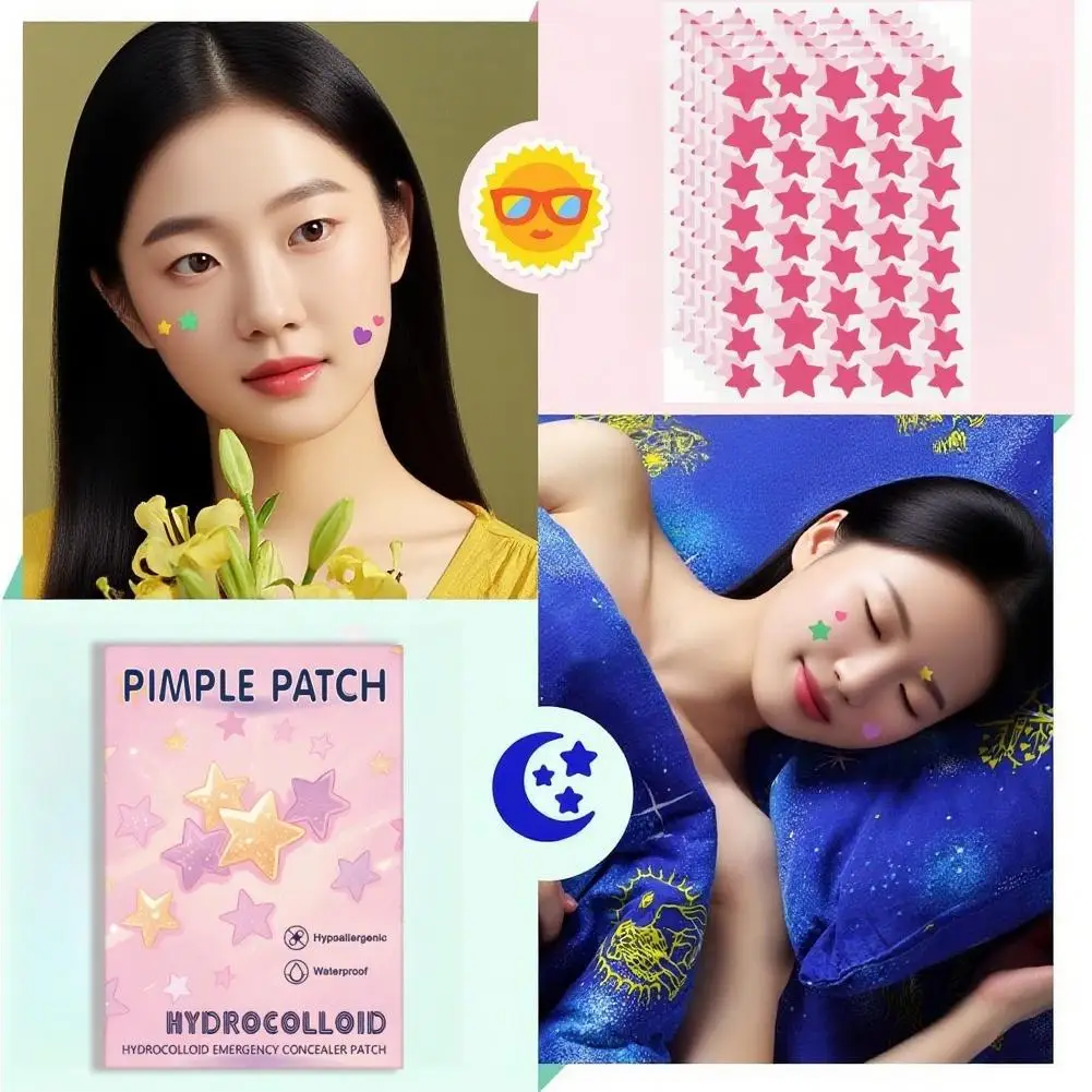 1400PCS Kleurrijke Sterren Hydrocolloid Gezichtsacne Patch ademend Onzichtbare Acne Verwijdering Huidverzorging Stickers Gezicht Makeup Tools