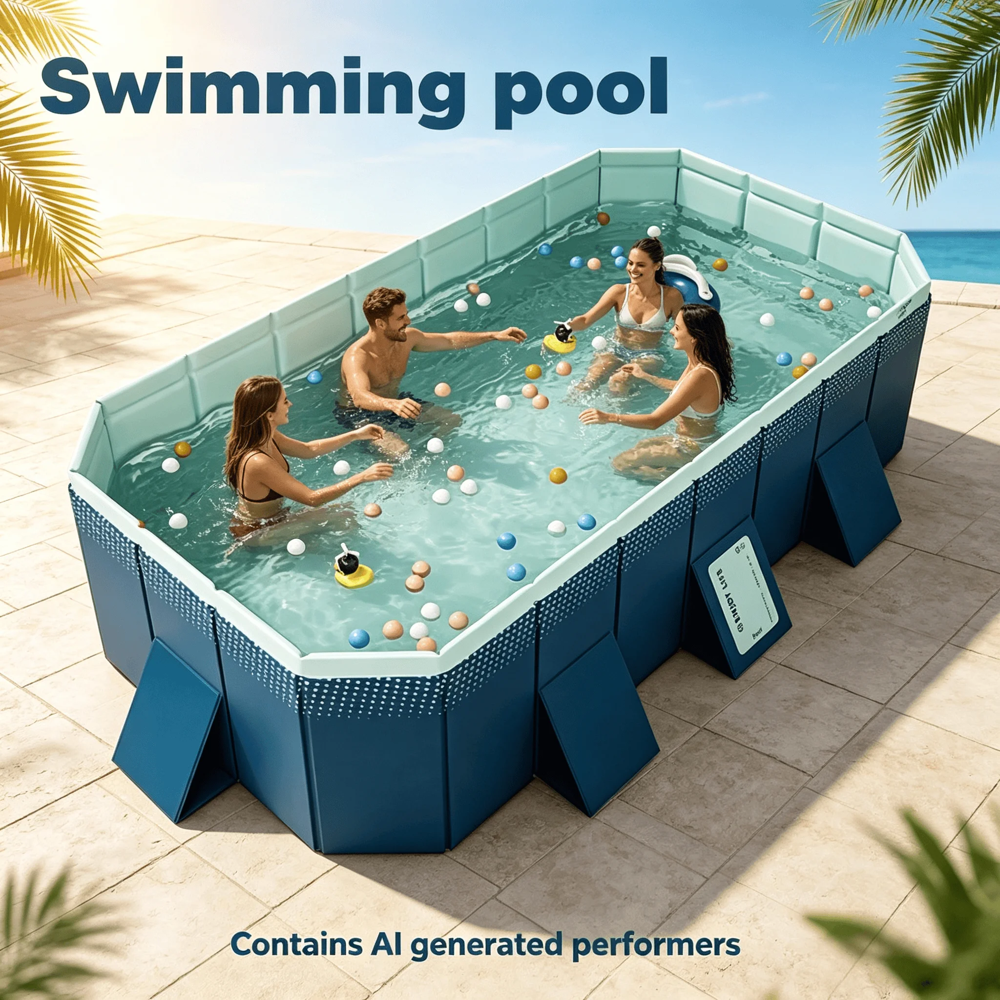 Inflatable Pool 2.6 3 Meters Removable Outdoor Large Family Paddling Pool For Adults With Hard Sides Adult Swimming Basen Toy