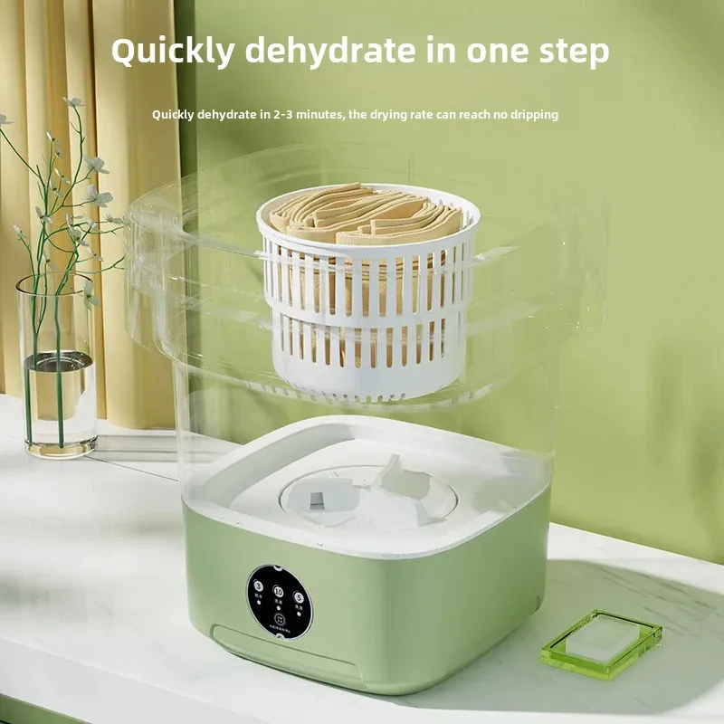 Portable Folding Washing Machine Large Capacity Portable Dehydratable with Spin Dryer For Socks Underwear Panties Washer