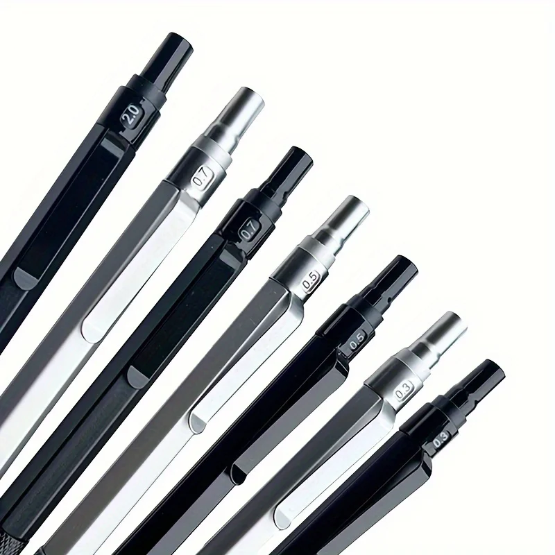 JOMPENS Metall-Druckbleistift 0,7/0,9/0,3mm Nachfüllbar mit Niedrigem Schwerpunkt Automatischer Bleistift für Kunst, Malen, Schreiben und Schreibwaren – Detail 4