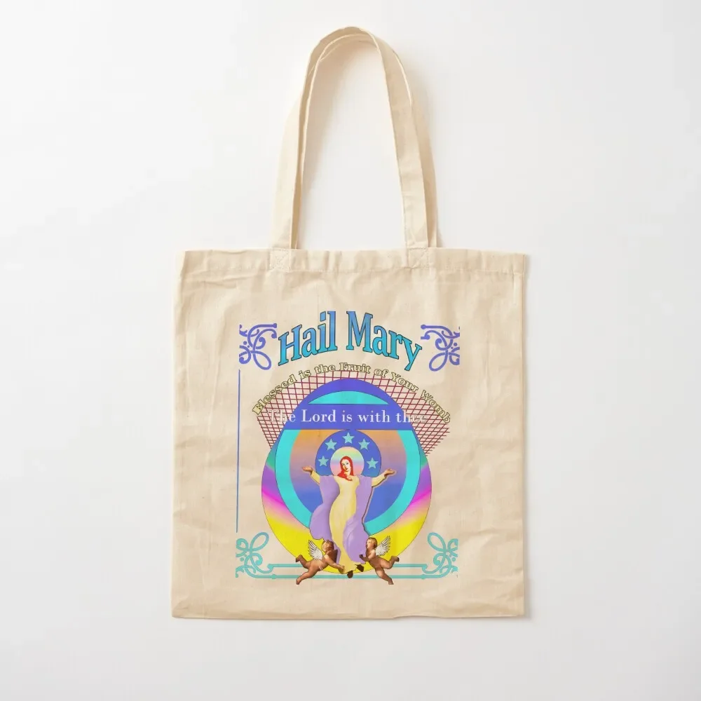 

Hail Mary, Blessed is the Fruit of Your Womb Tote Bag shopping bag logo large size bags female bag