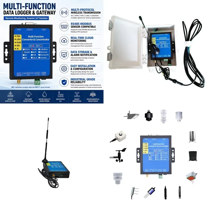 Serial RS232 RS485 to Ethernet Modbus 4G LoRa LoRawan Converter Gateway MQTT Json Gateway Modbus RTU DTU with RJ45