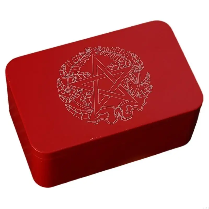 

Playing Card Box Trading Card Case Tarot Storage Can Card Organizers Card Case Empty Metal Storage Box for Gaming Cards