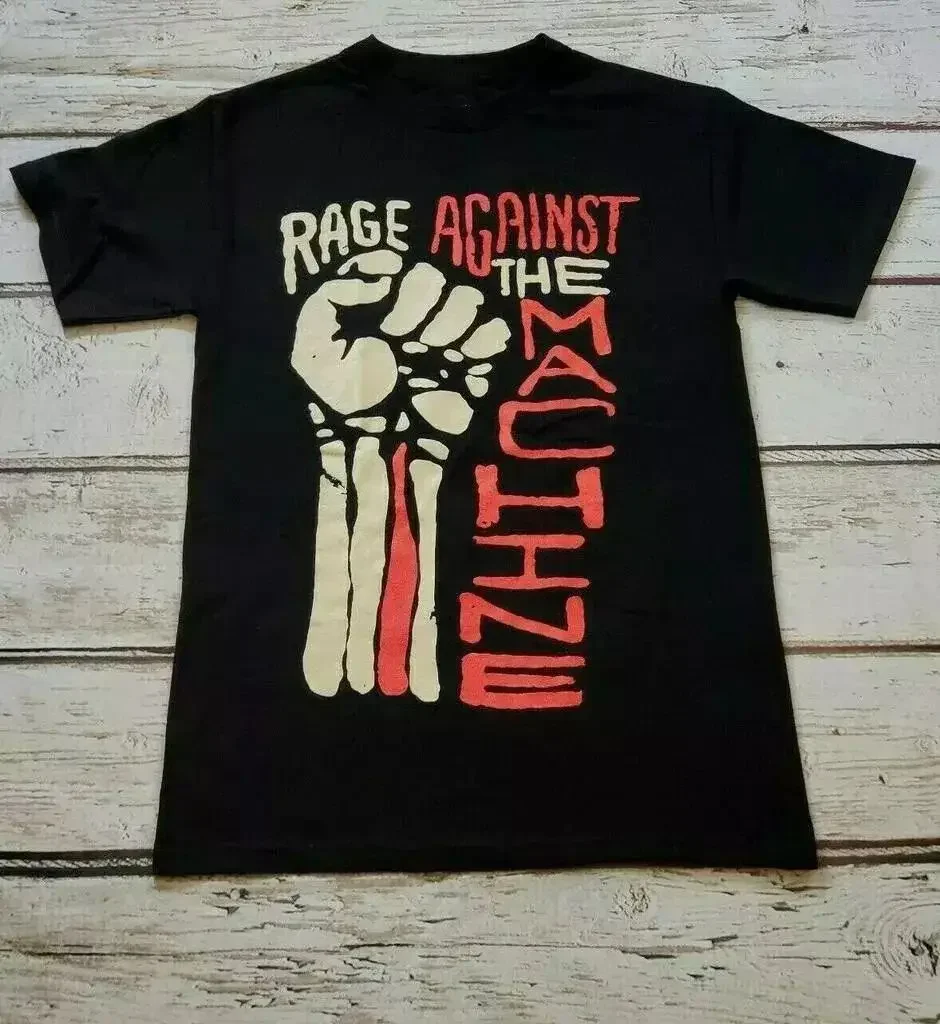 Rage Against The Machine Band Black Short Sleeve Y2k Top Casual Loose Tops Crew Neck Print Tee Men Women Unisex